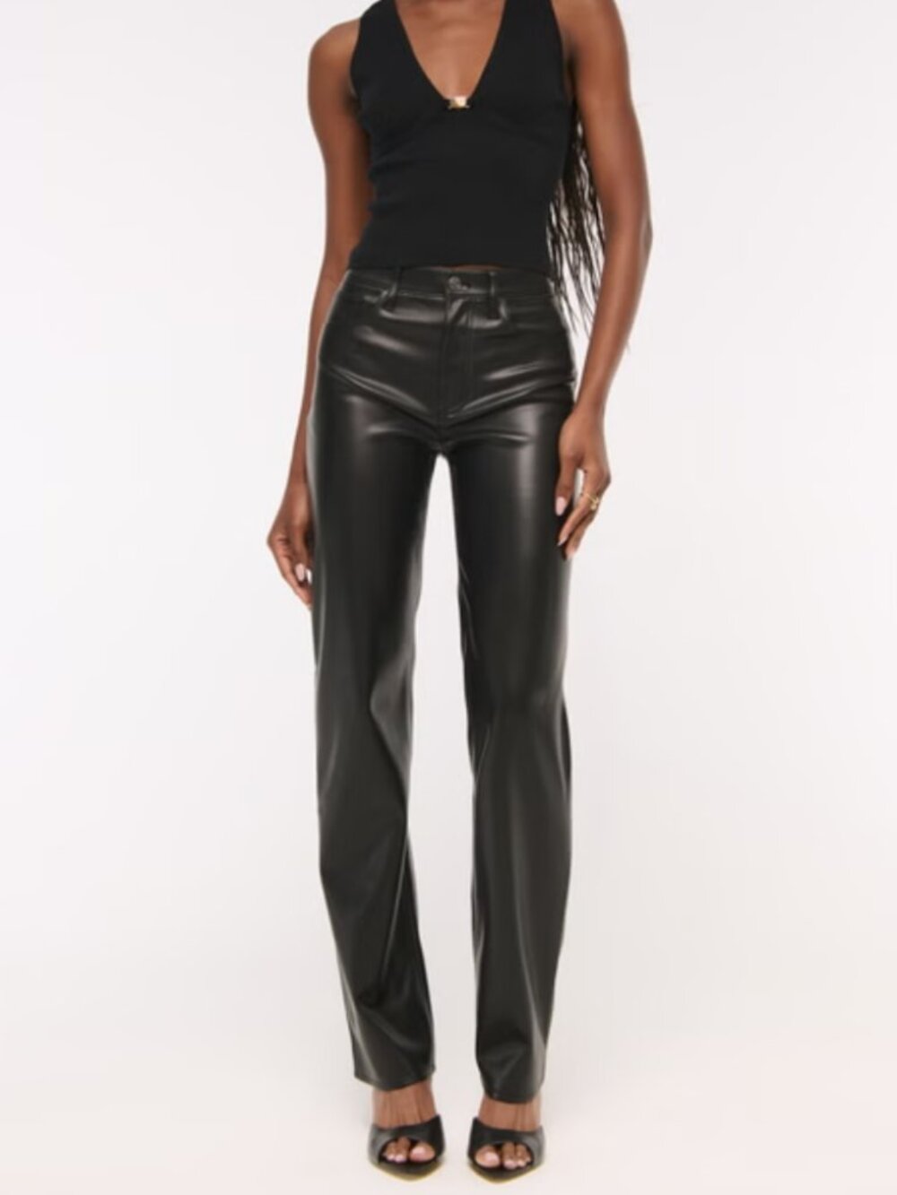 NWOT: Abercrombie Ankle Straight Ultra High Rise Vegan Leather Pants